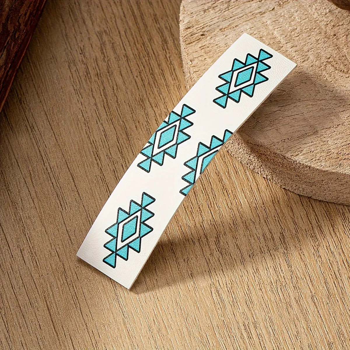 1 Pc PU Leather Southwestern  Native Pattern Barrette Hair Clip Claw Accessories , Gift for Her