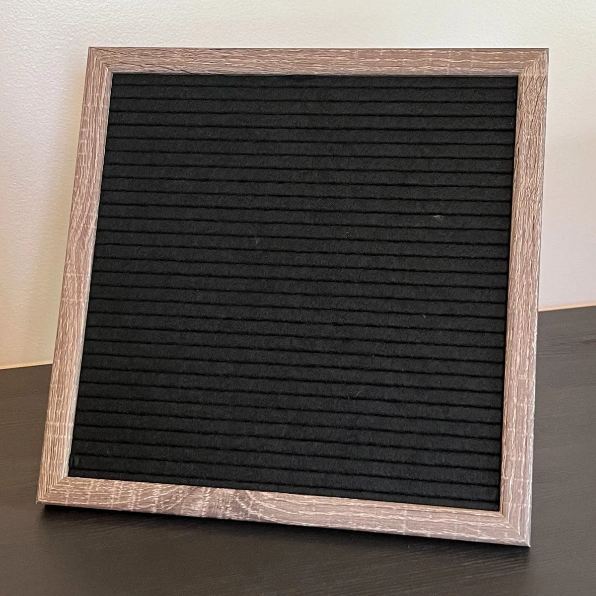 12x12 Black Felt Letter Board with Wood Frame - CLEARANCE