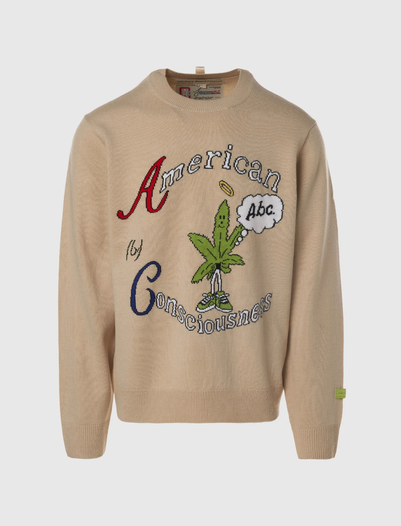 ADVISORY BOARD CRYSTALS AMERICAN CONSCIOUSNESS SWEATER   NATURAL