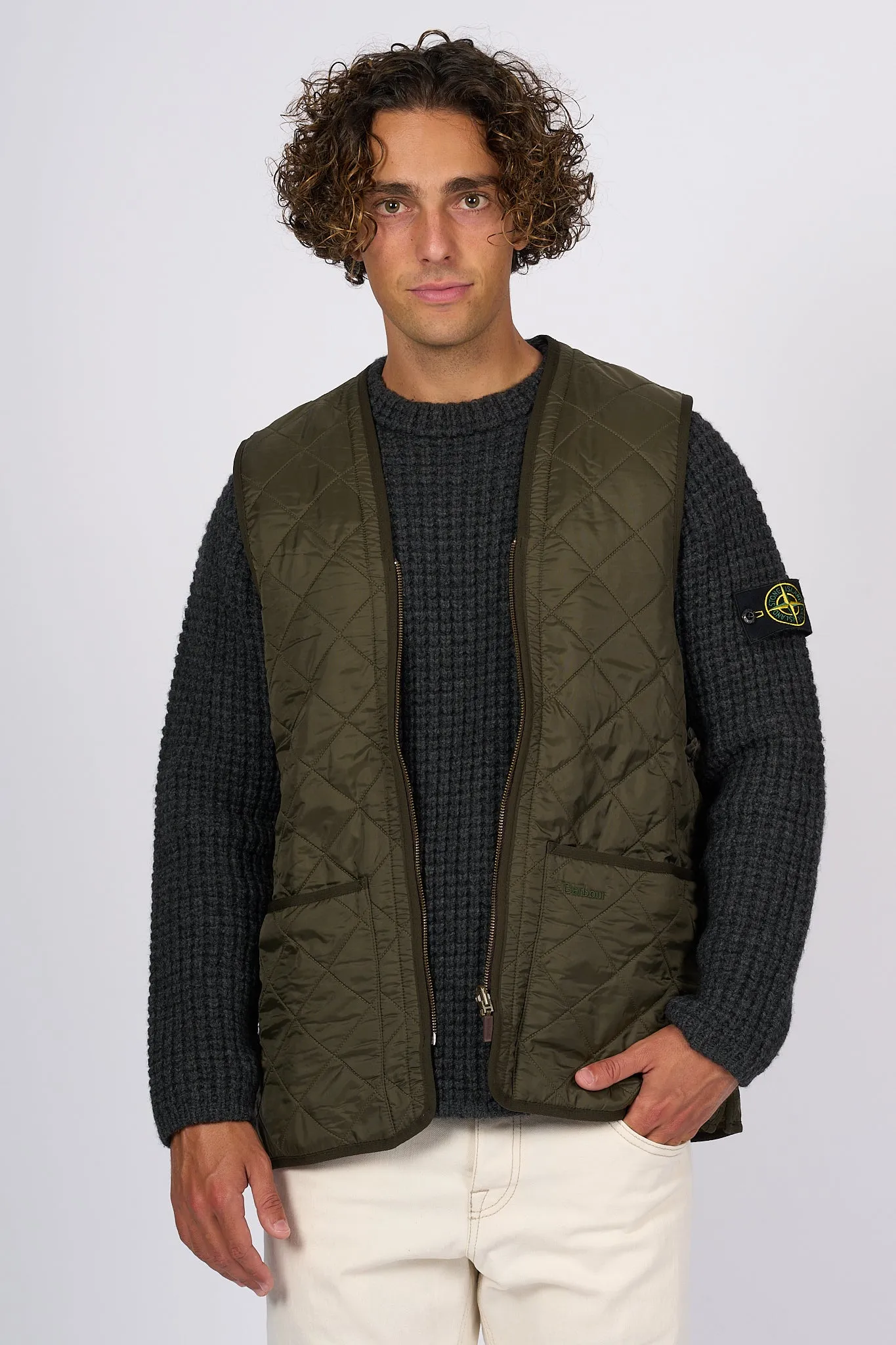 Barbour Gilet Polarquilt Verde Uomo