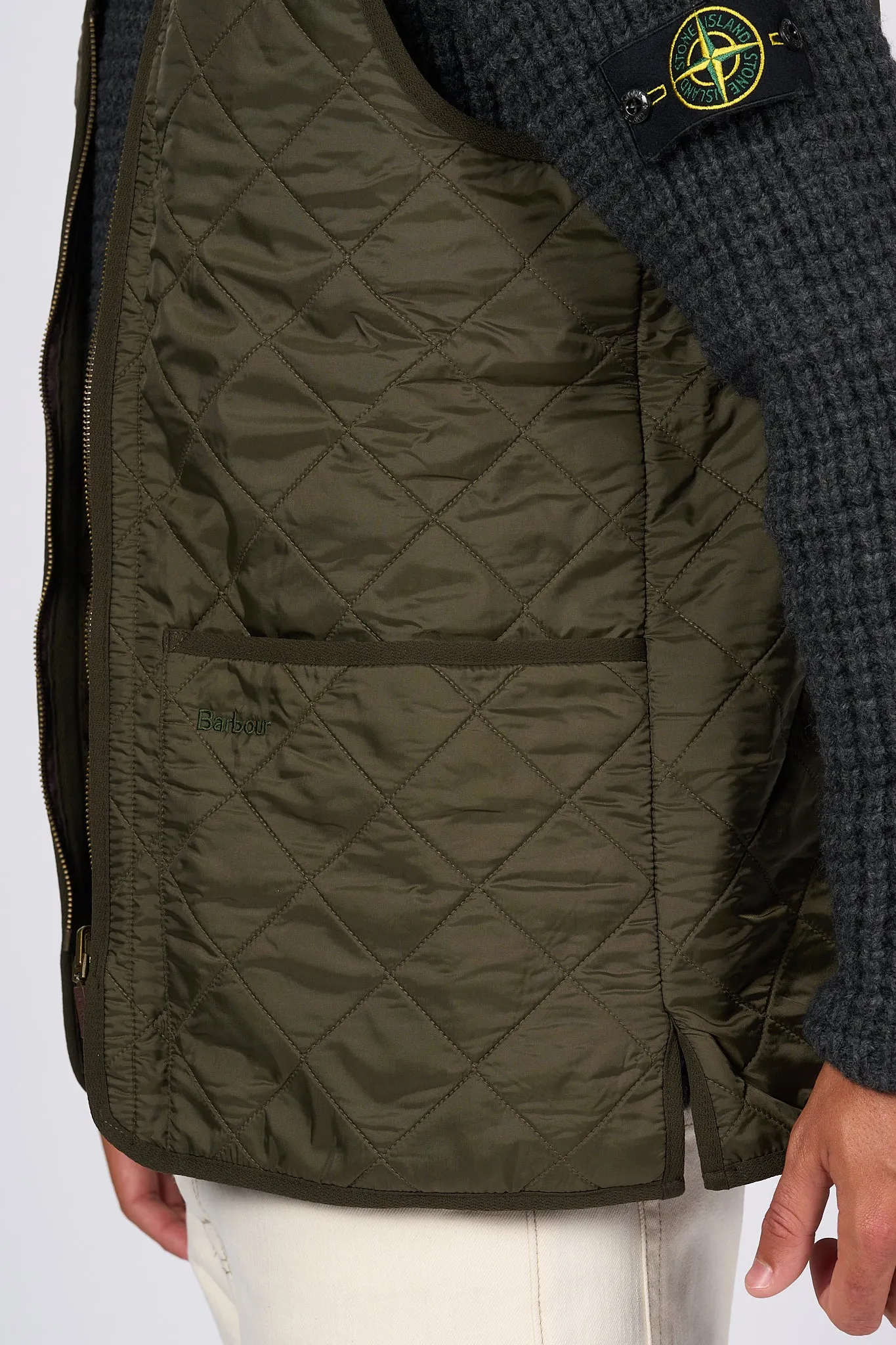 Barbour Gilet Polarquilt Verde Uomo