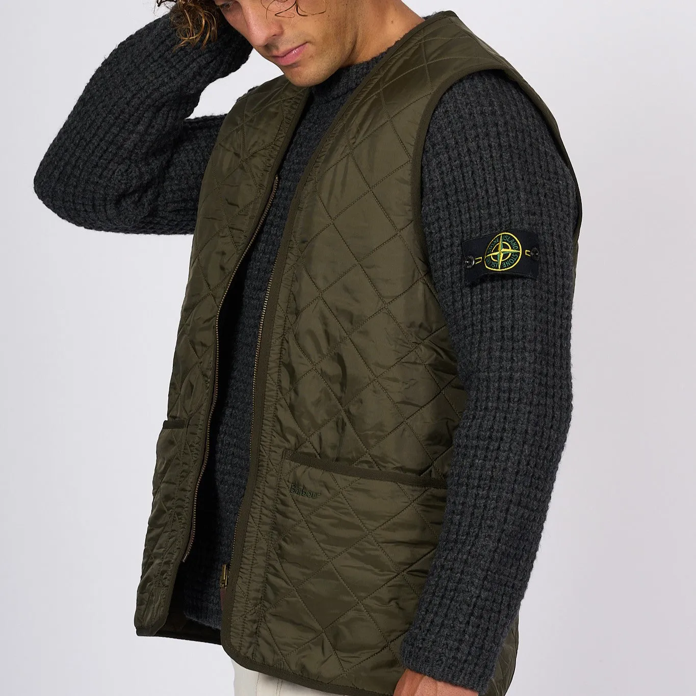 Barbour Gilet Polarquilt Verde Uomo