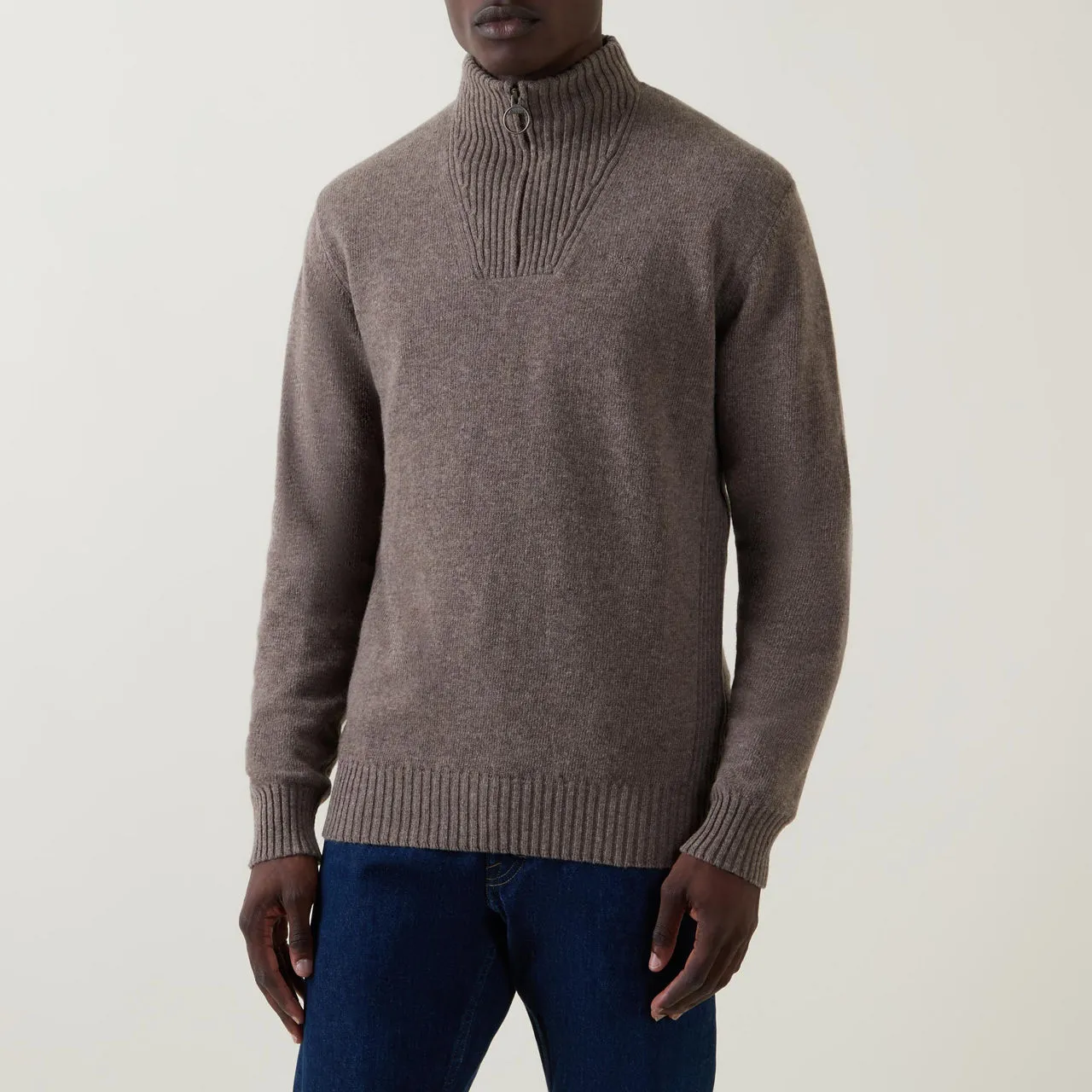 BARBOUR Holden Half Zip Sweater - Stone