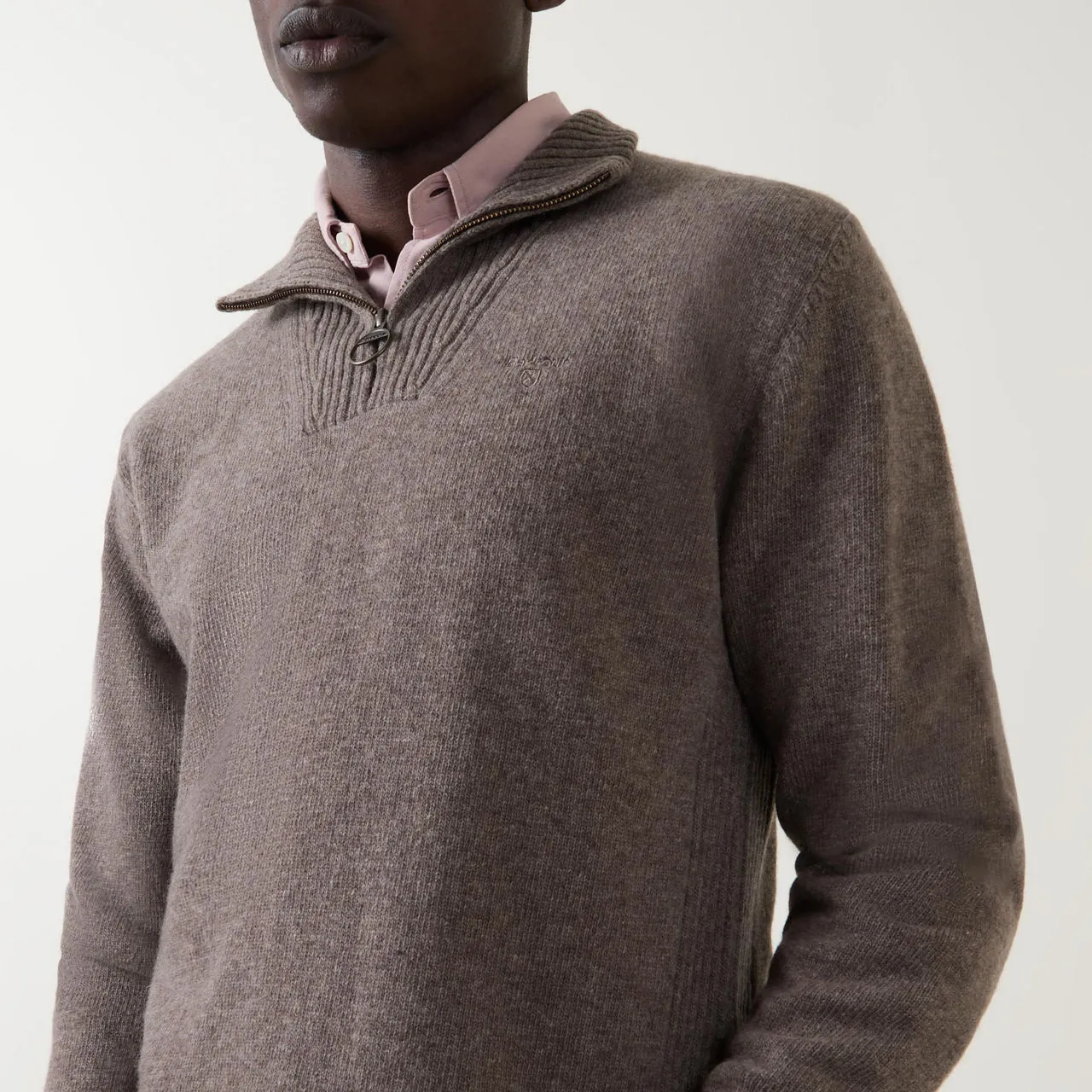 BARBOUR Holden Half Zip Sweater - Stone