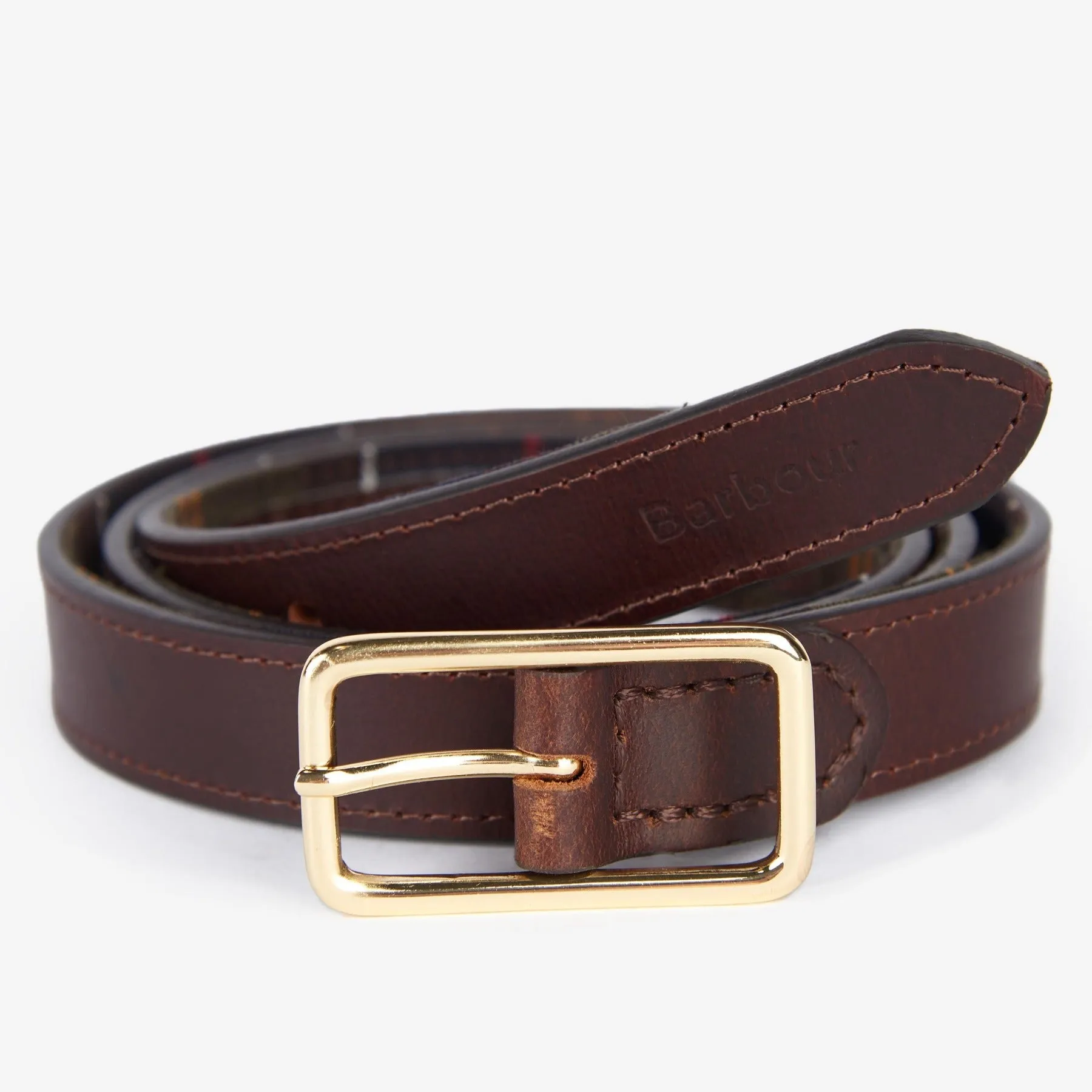 Barbour Women's Reversible Belt in Brown/Tartan