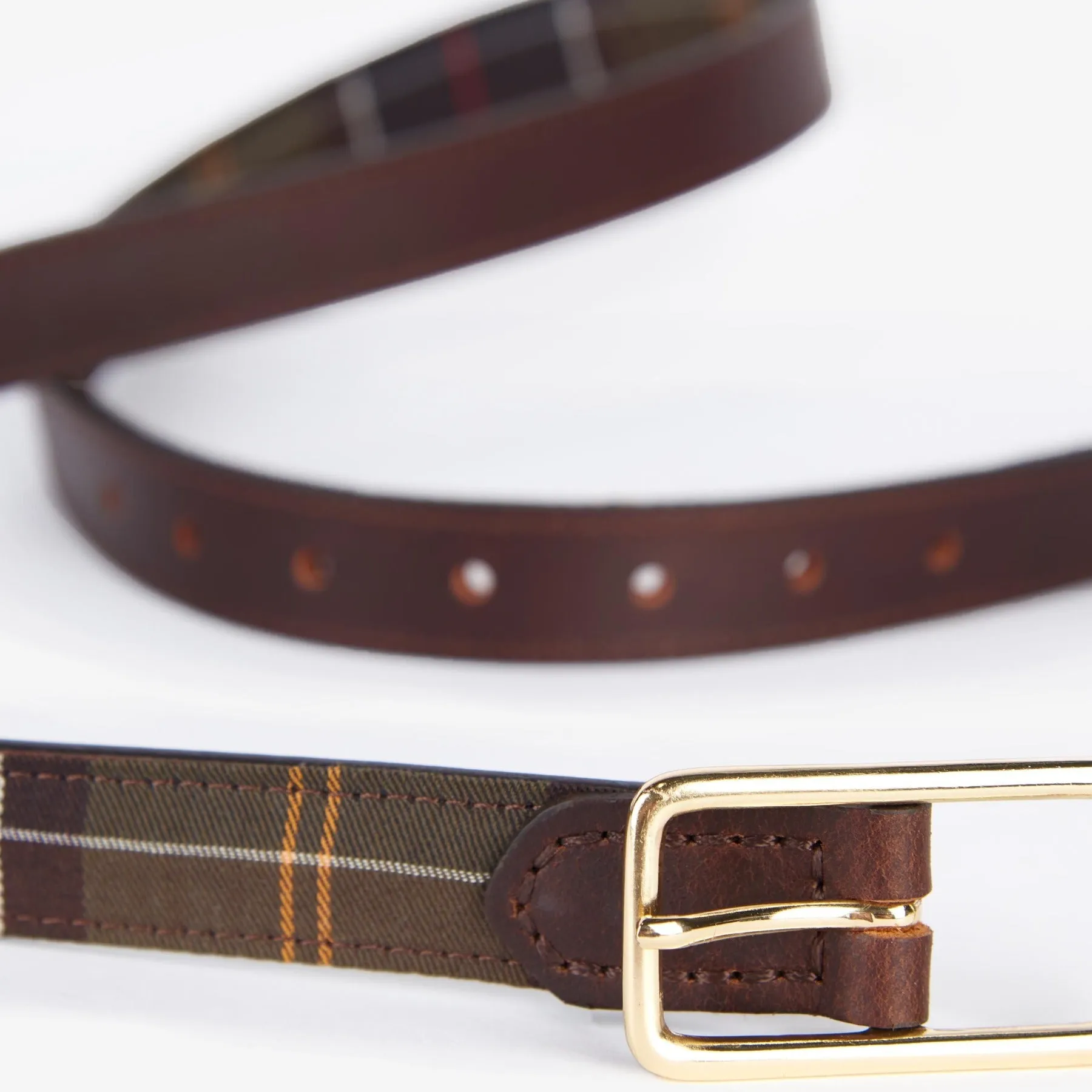 Barbour Women's Reversible Belt in Brown/Tartan