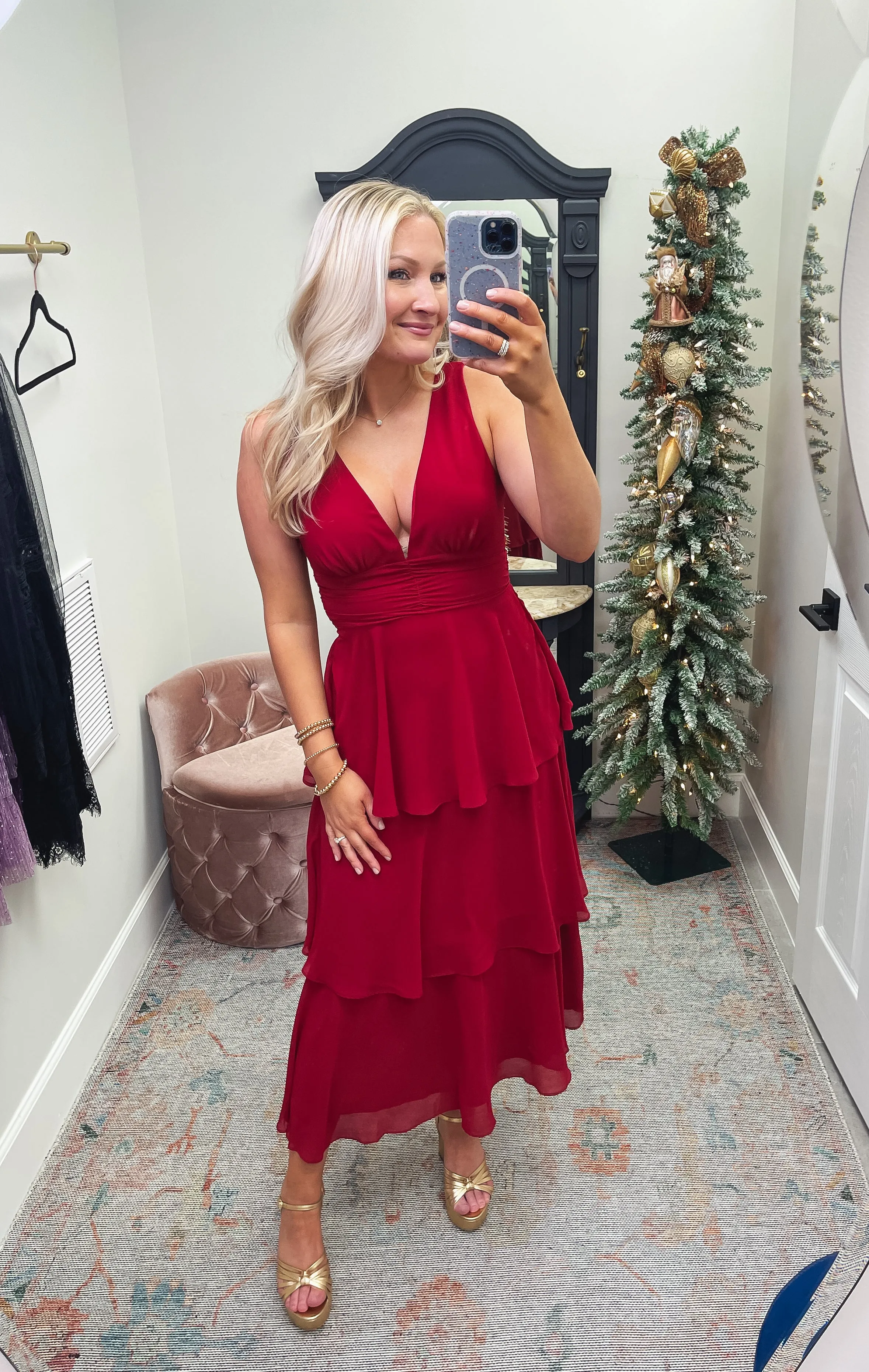 Berry Tiered Midi Dresss