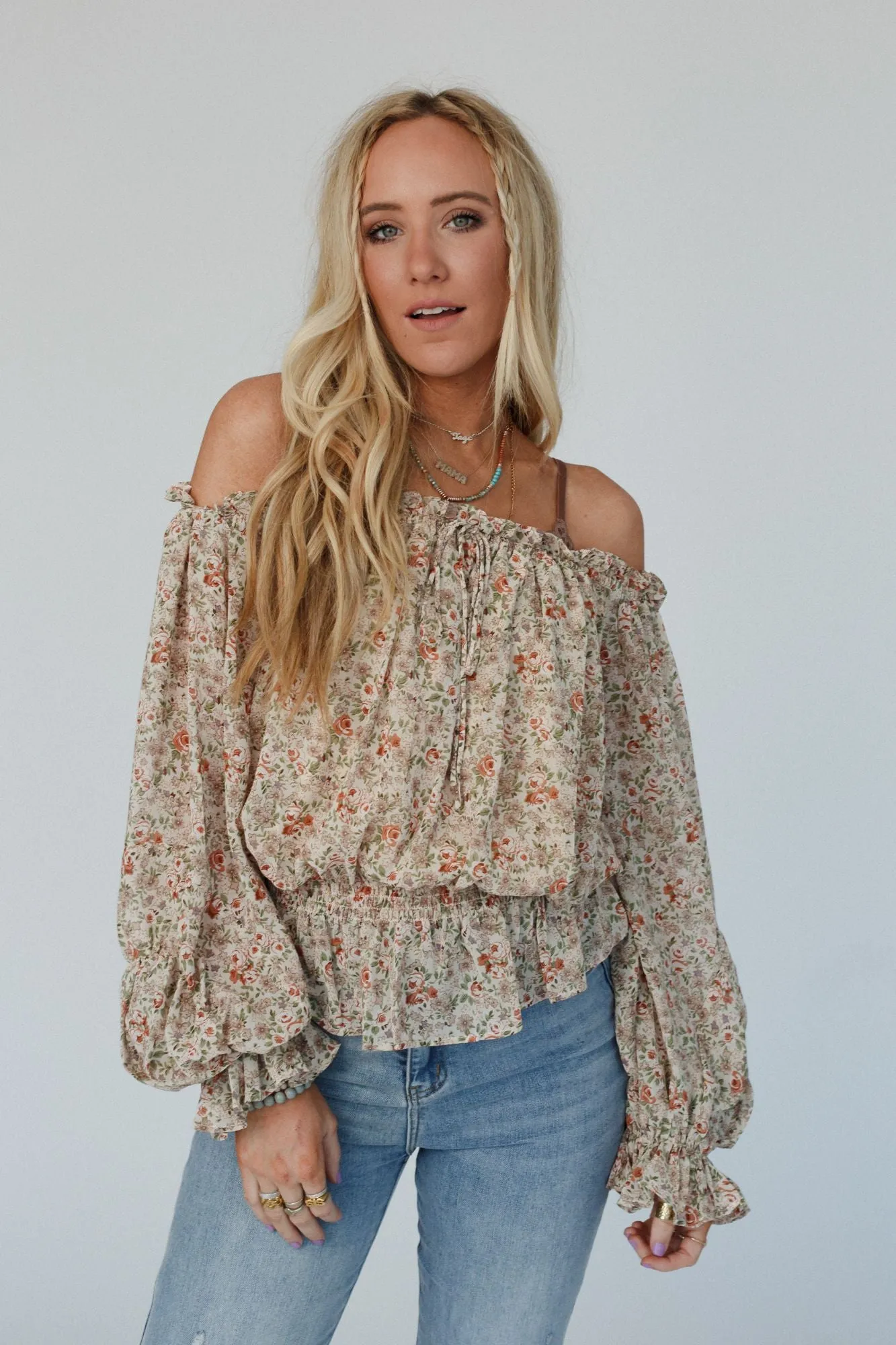 Blooms In Breeze Top - Cream