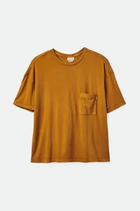 Carefree Oversized Boyfriend Pocket Tee - Washed Copper