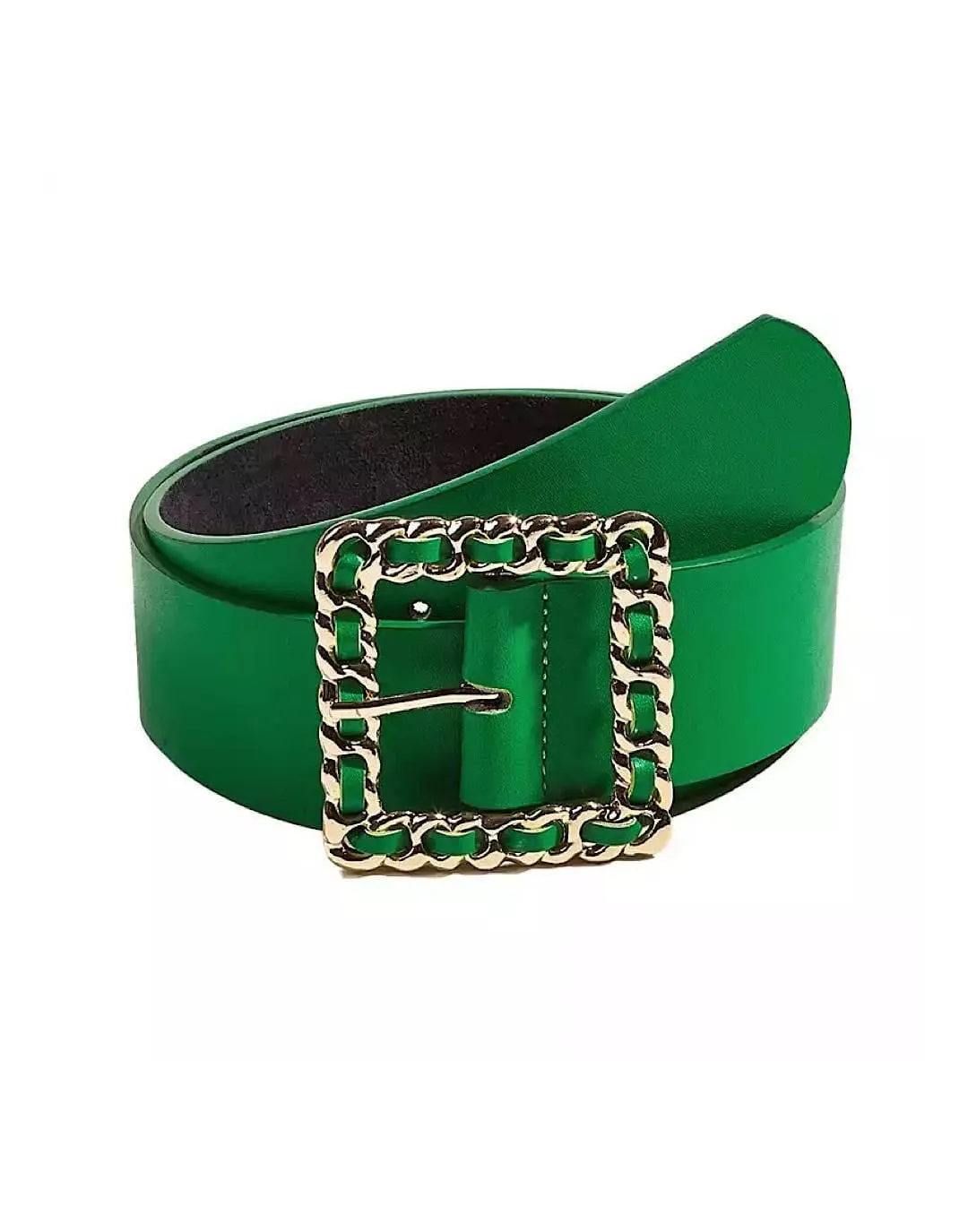 Chain Buckle PU Leather Belt