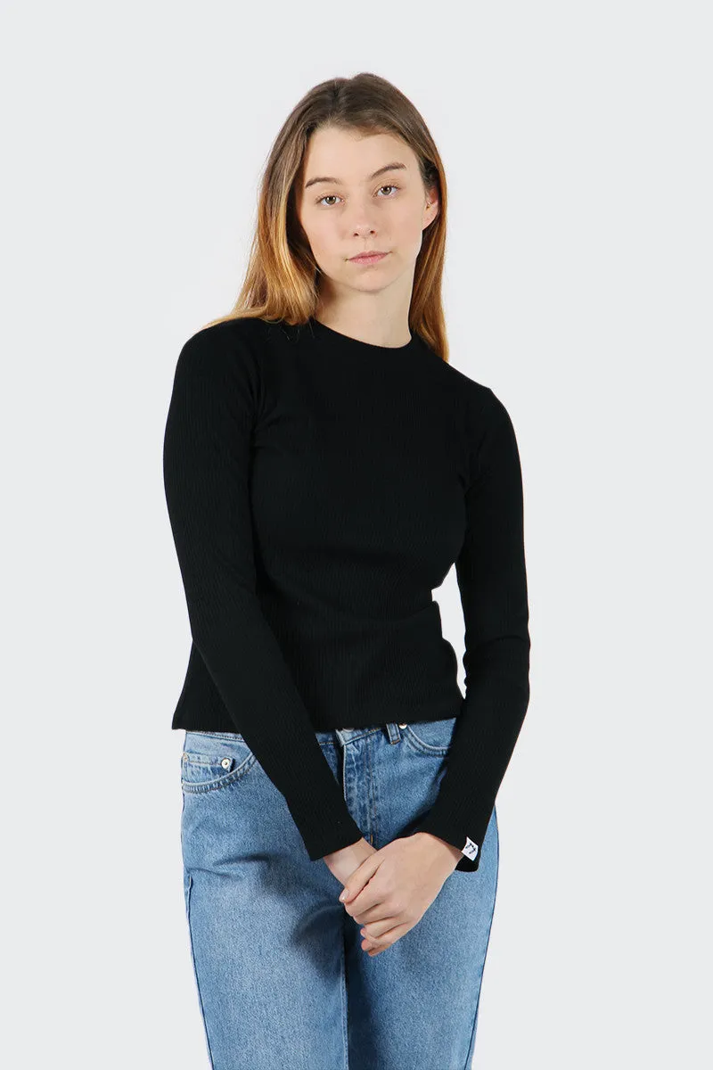 Classic Ribbed Long Sleeve T-Shirt - black