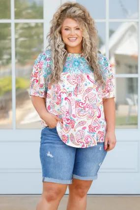 Constantly Me Top, Ivory Multi