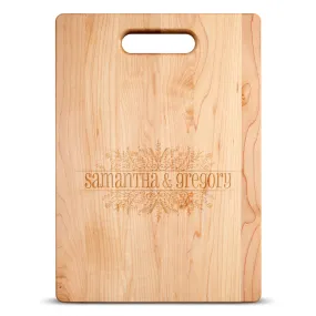 Couple Flora Personalized Maple Cutting Board