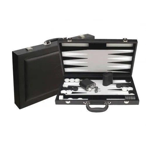 Dal Rossi Black Leather Pu Backgammon  Set