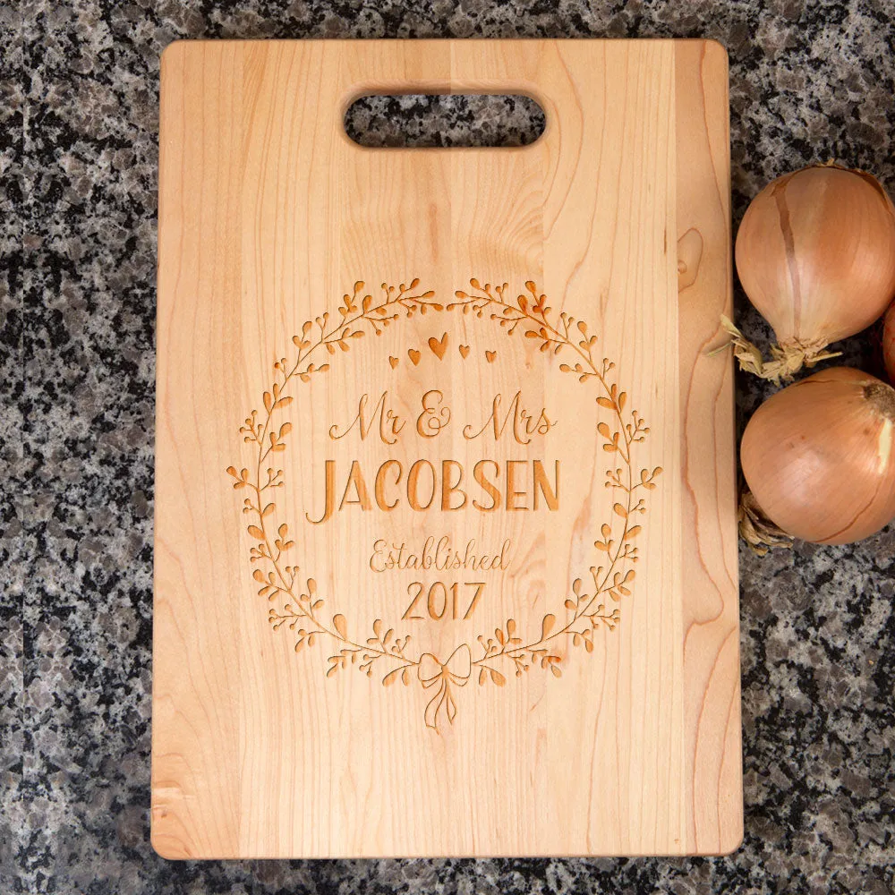 Doodle Frame Personalized Maple Cutting Board