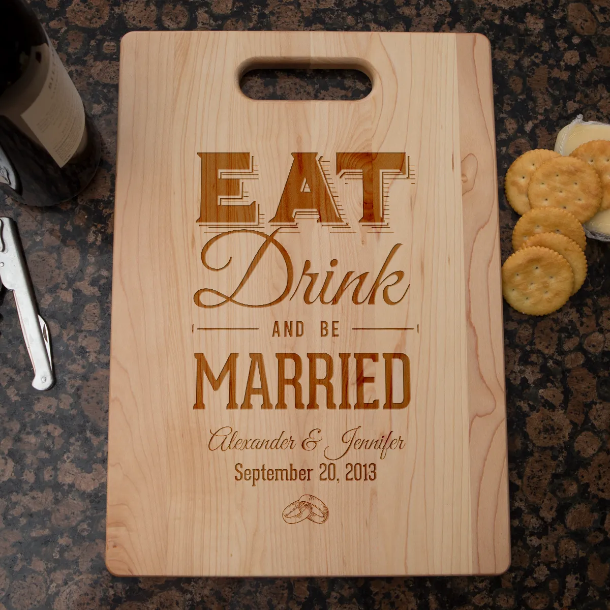 Eat Drink And be Married Personalized Cutting Board