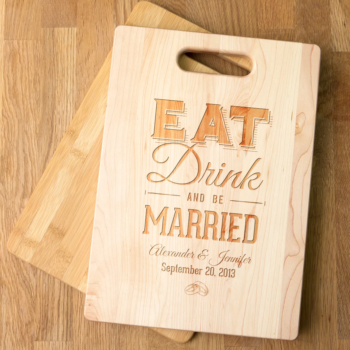 Eat Drink And be Married Personalized Cutting Board