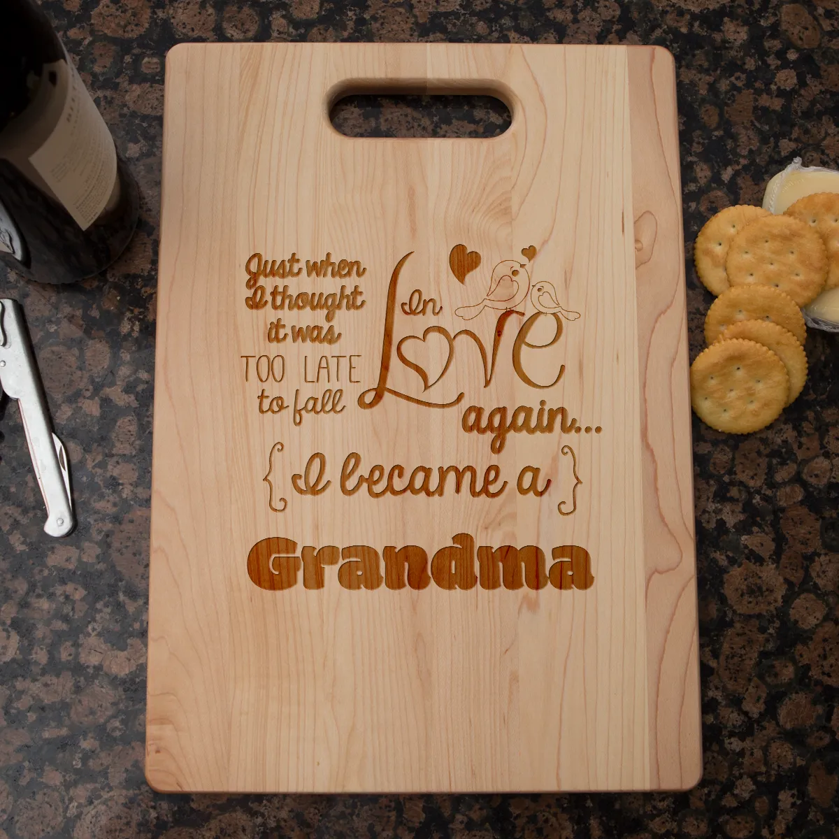 Fall In Love Again Grandma Personalized Cutting Board