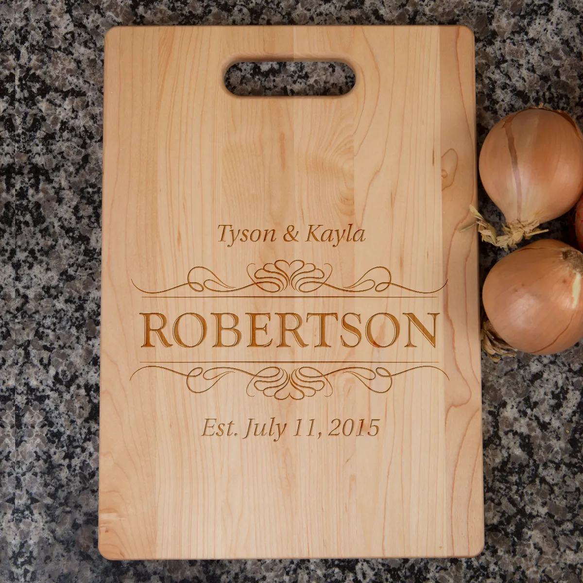 Family EST Personalized Maple Cutting Board