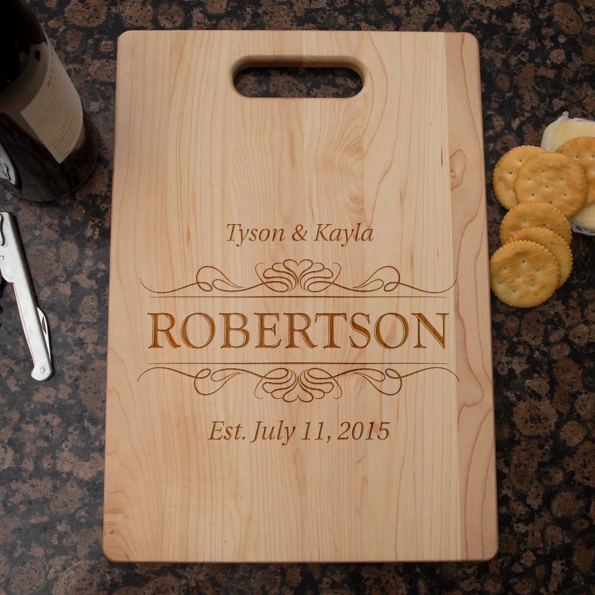 Family EST Personalized Maple Cutting Board