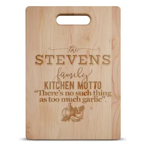 Family Motto Personalized Maple Cutting Board