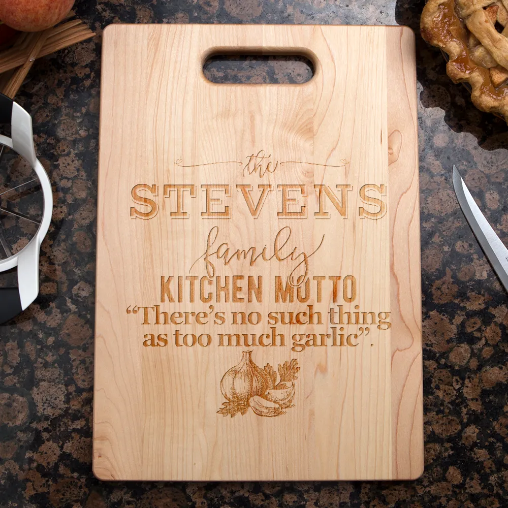 Family Motto Personalized Maple Cutting Board