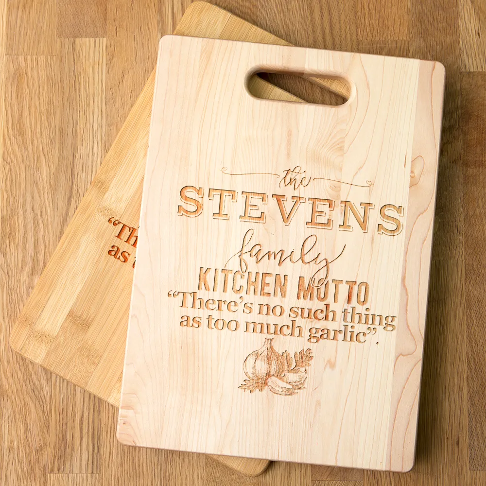 Family Motto Personalized Maple Cutting Board