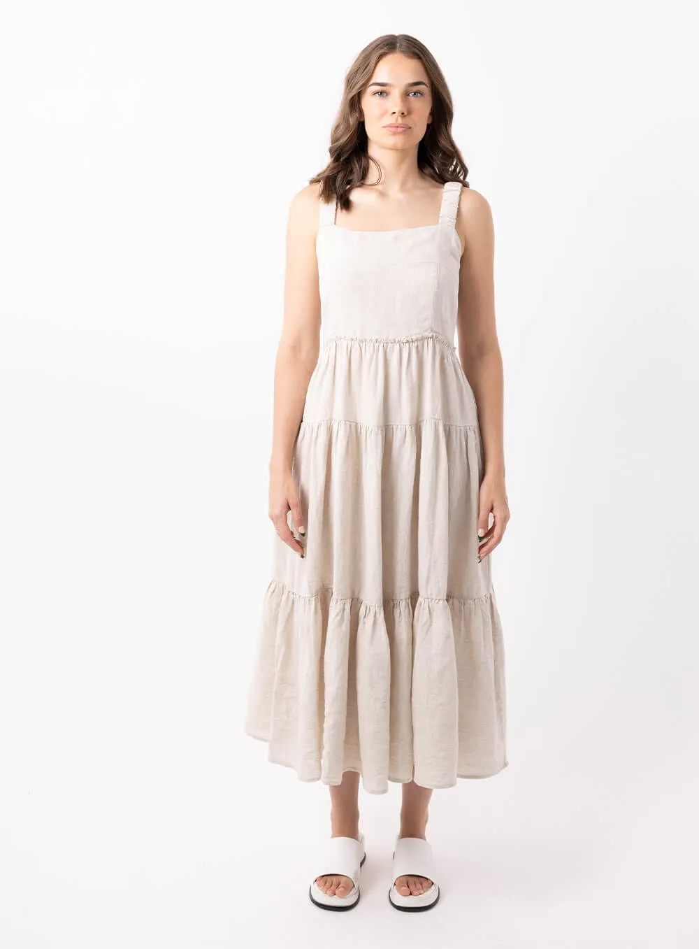 Finlay Linen Dress-BEIGE