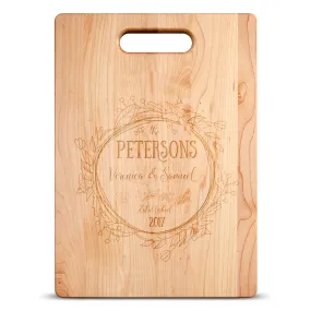 Floral Frame Personalized Maple Cutting Board