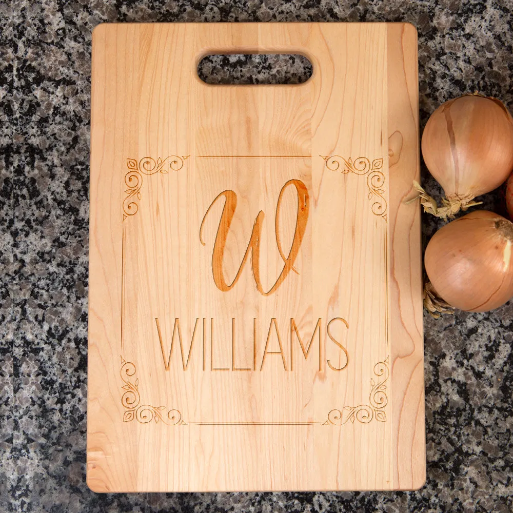 Framed Surname Personalized Maple Cutting Board