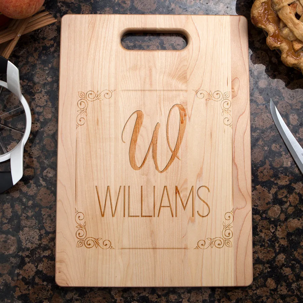 Framed Surname Personalized Maple Cutting Board