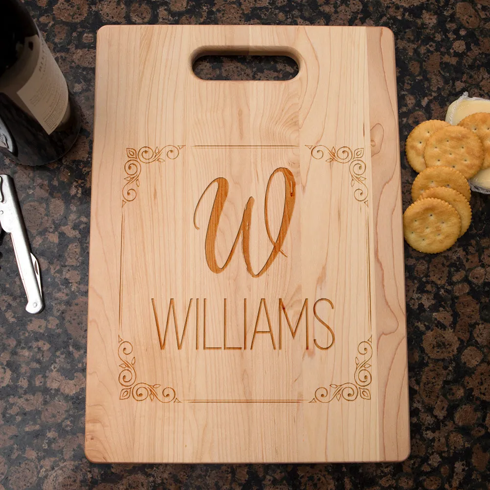 Framed Surname Personalized Maple Cutting Board