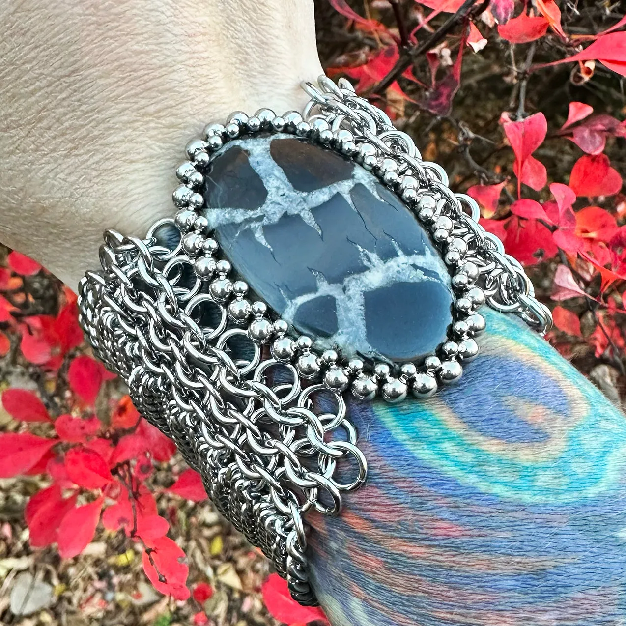 GEMSTONE 2023 Large Oval Septarian Cuff Bracelet