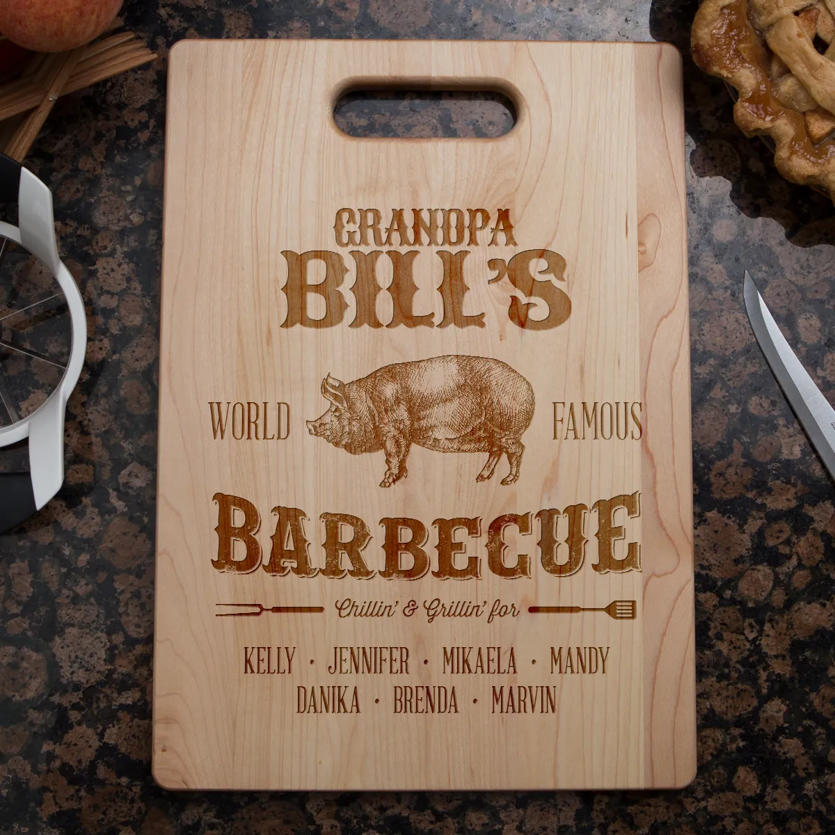 Grandpa's Barbecue Personalized Cutting Board