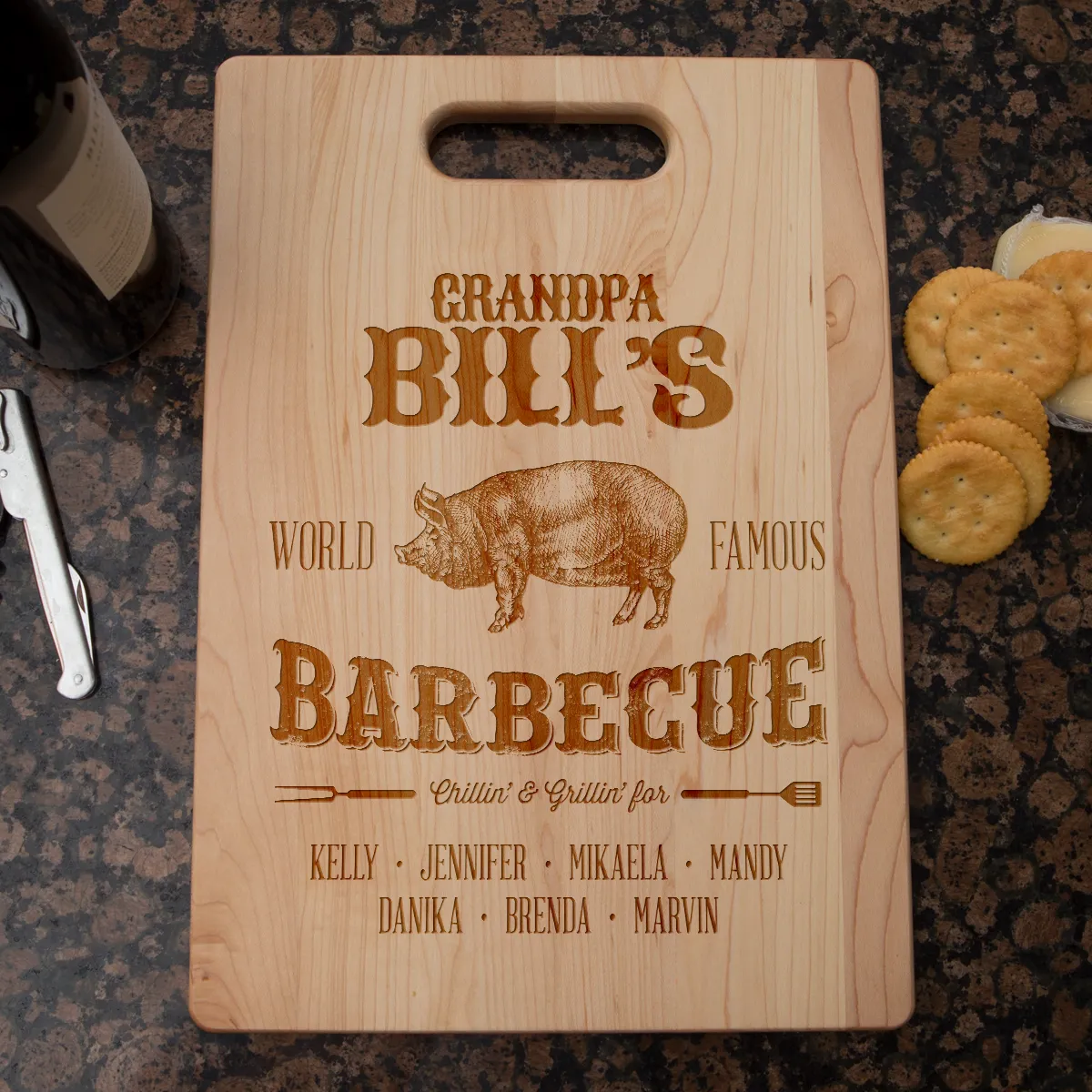 Grandpa's Barbecue Personalized Cutting Board