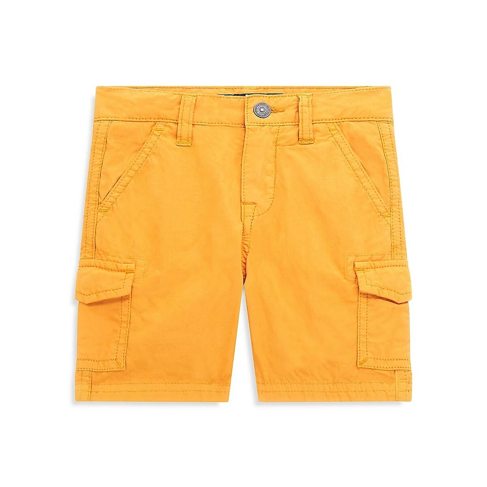 GUESS Little Boy's Garment-Dye Poplin Cargo Shorts