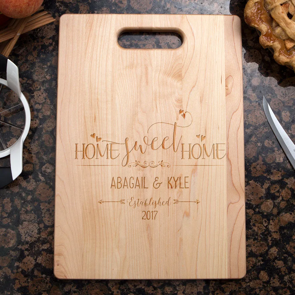 Home Sweet Home Personalized Maple Cutting Board