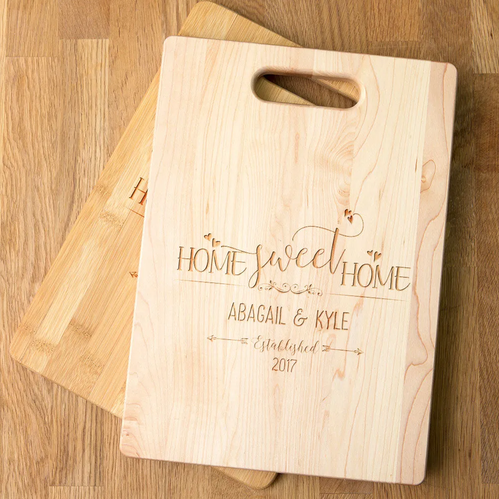 Home Sweet Home Personalized Maple Cutting Board