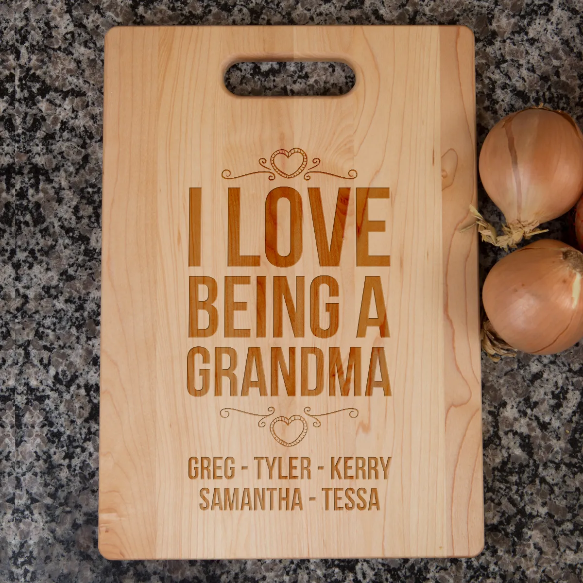 I Love Being A Grandma Personalized Cutting Board