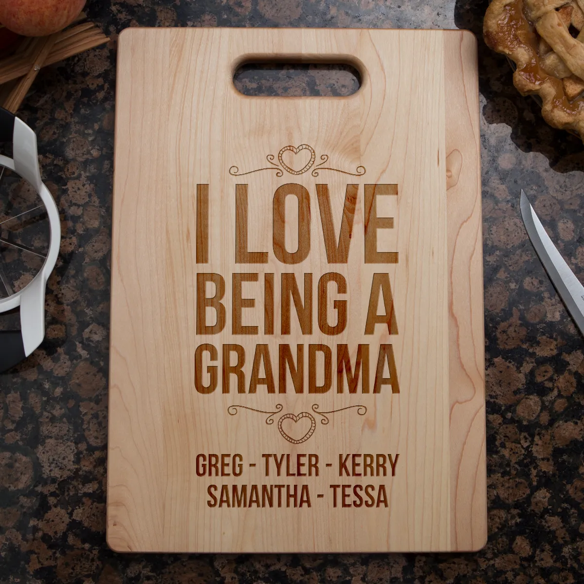 I Love Being A Grandma Personalized Cutting Board