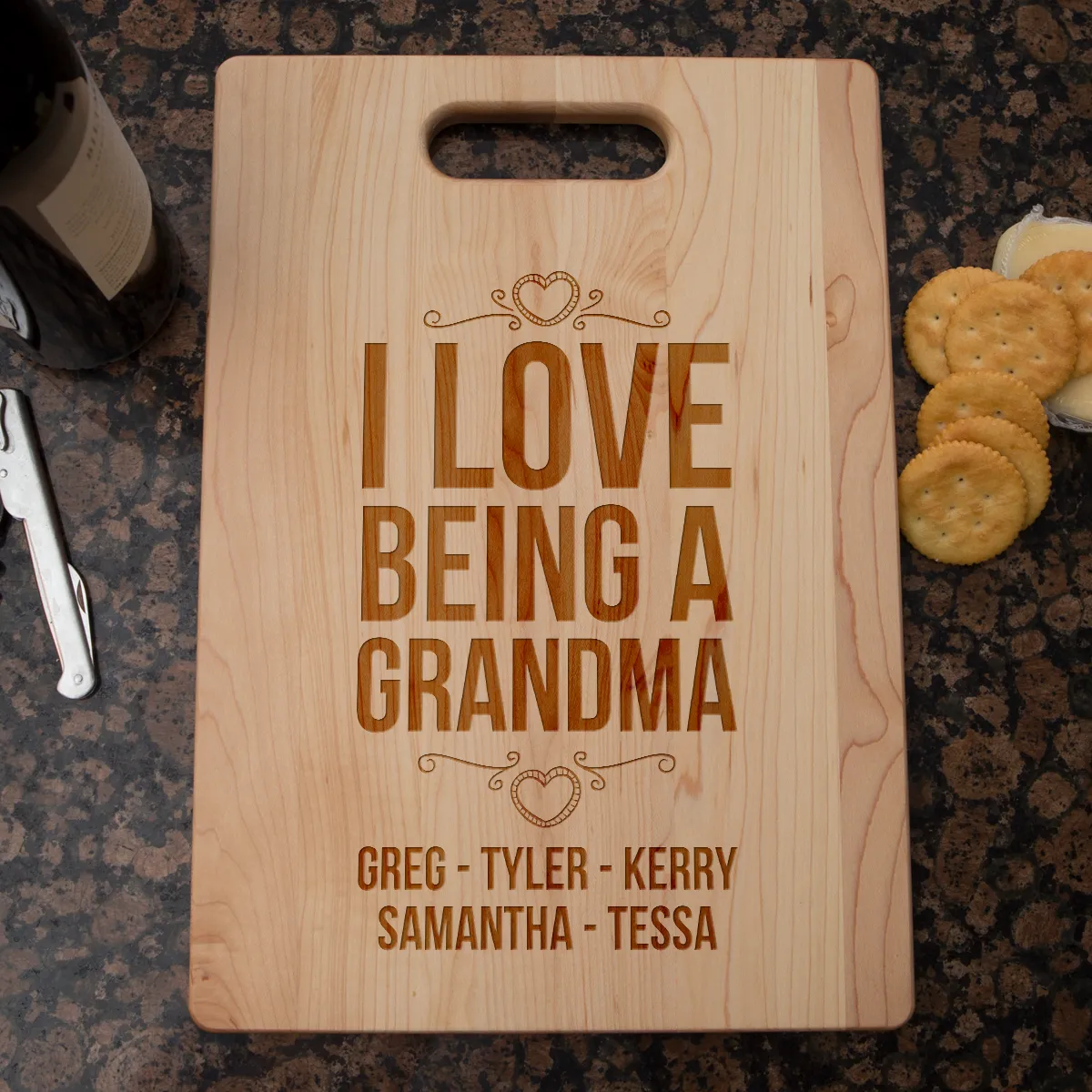 I Love Being A Grandma Personalized Cutting Board