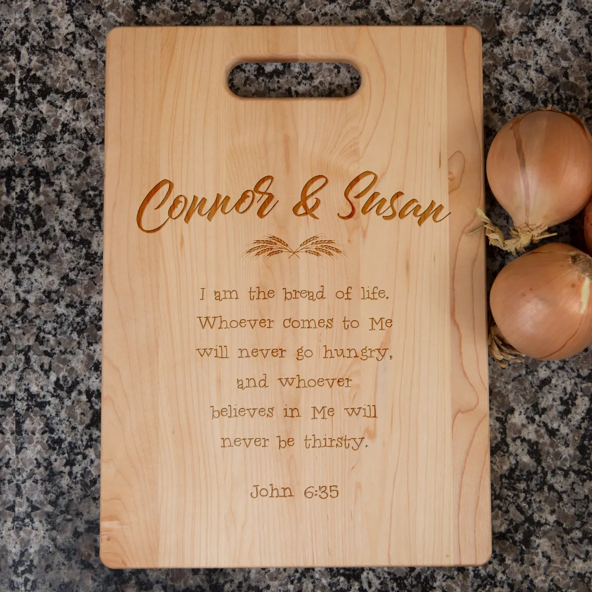 John 6:35 Personalized Cutting Board