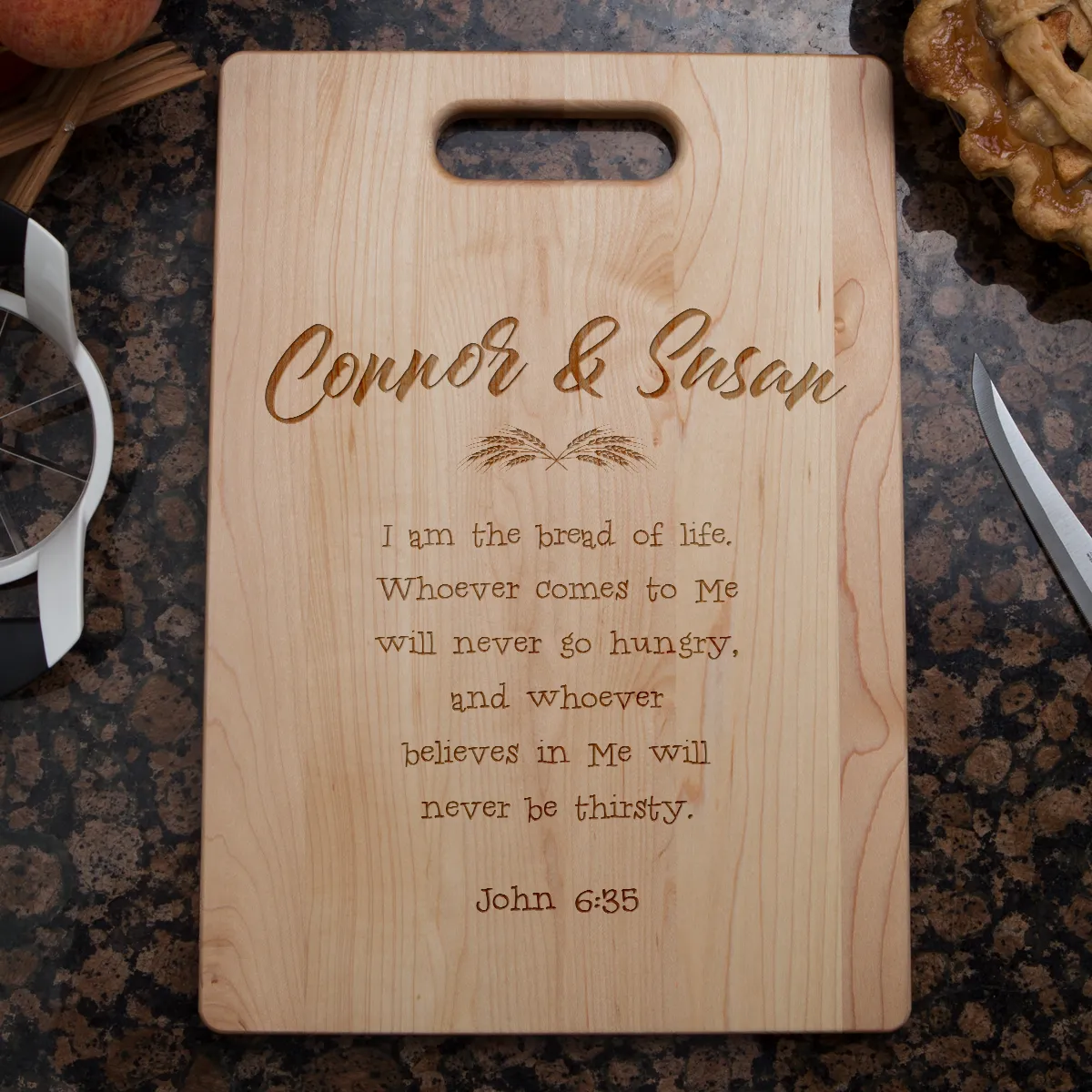 John 6:35 Personalized Cutting Board