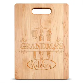 Kitchen Utensils Personalized Maple Cutting Board