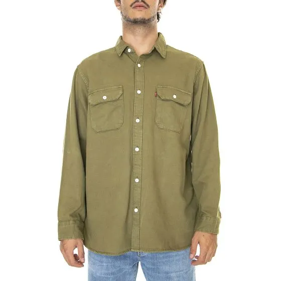 Levis Mens Jackson Worker Z1707 Green Garment Dye Shirt