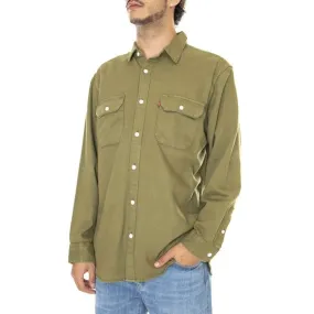 Levis Mens Jackson Worker Z1707 Green Garment Dye Shirt