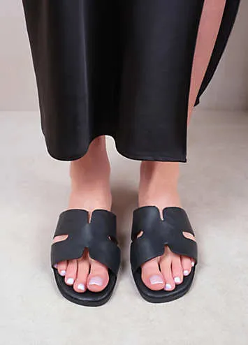 Mae PU Strap Sandals in Black Faux Leather by Where’s That From | Look Again