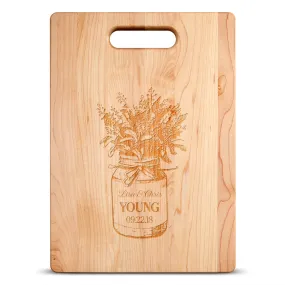 Mason Jar Personalized Maple Cutting Board