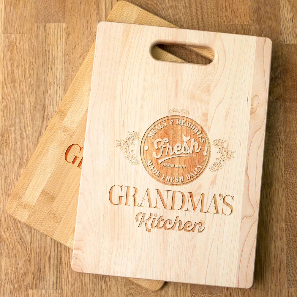 Meals & Memories Personalized Maple Cutting Board