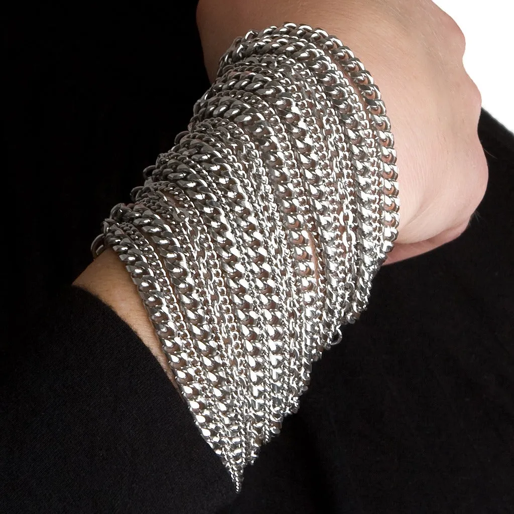 METAL 8-Row Multi-Chain Cuff Bracelet